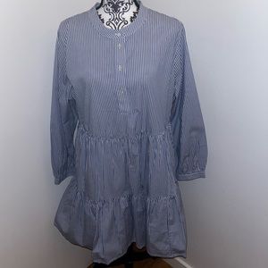 J.Crew almost new (wore once) seersucker material tiered long sleeve dress.